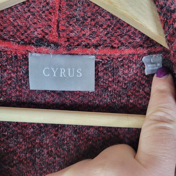 Cyrus Plaid Red and Black Long Duster Cardigan - Picture 9 of 12